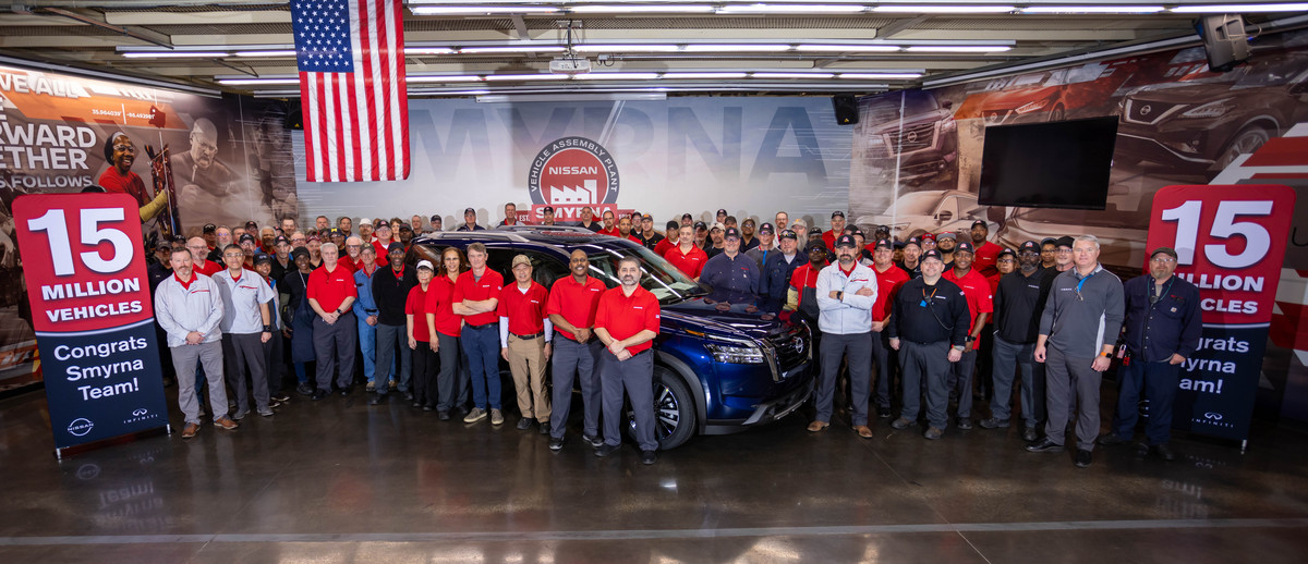 La planta de Nissan en Smyrna alcanza el hito de producción de vehículos número 15 millones