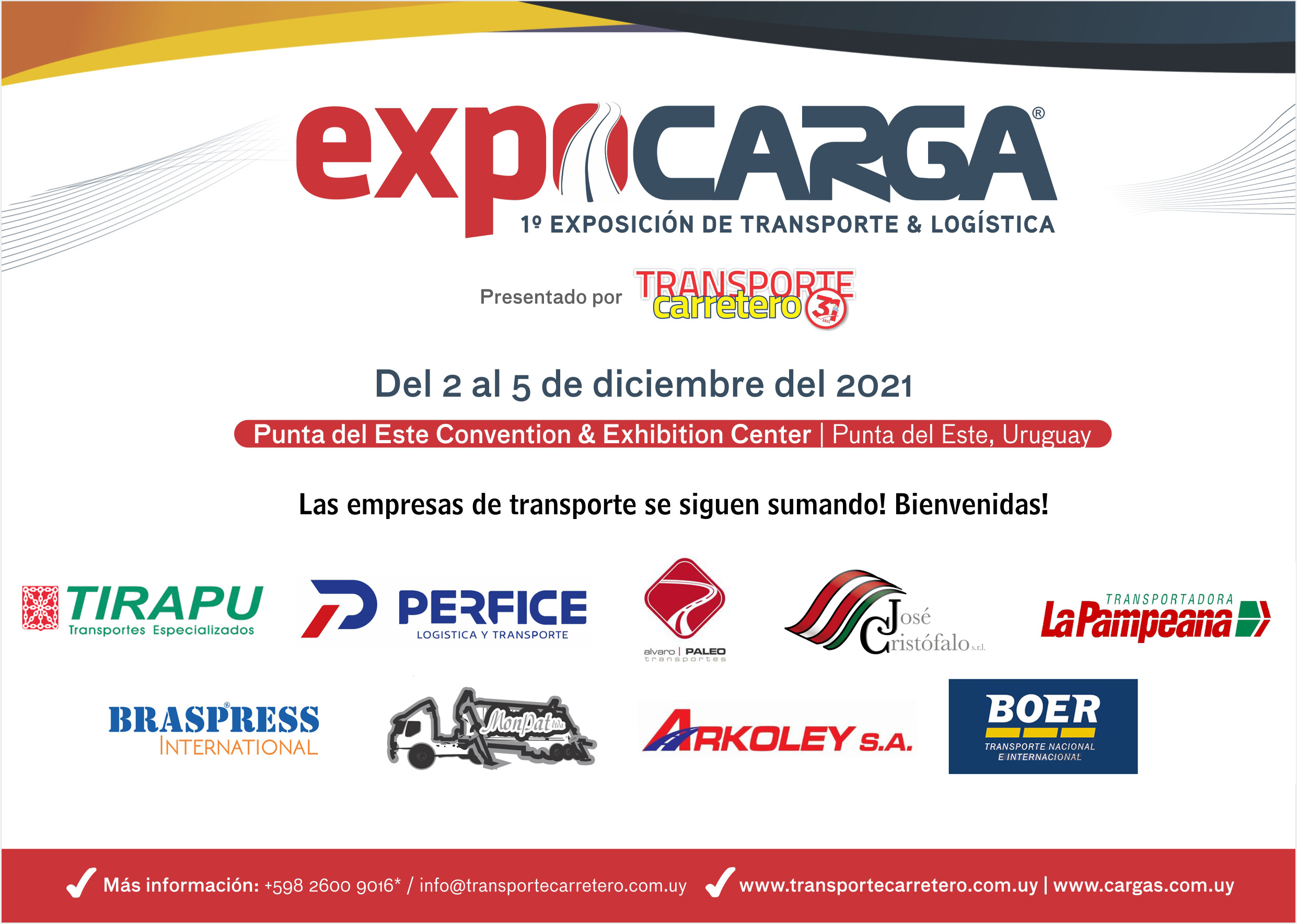 Las empresas de transporte de Argentina, Brasil y Uruguay marcan presencia en EXPOCARGA 2021