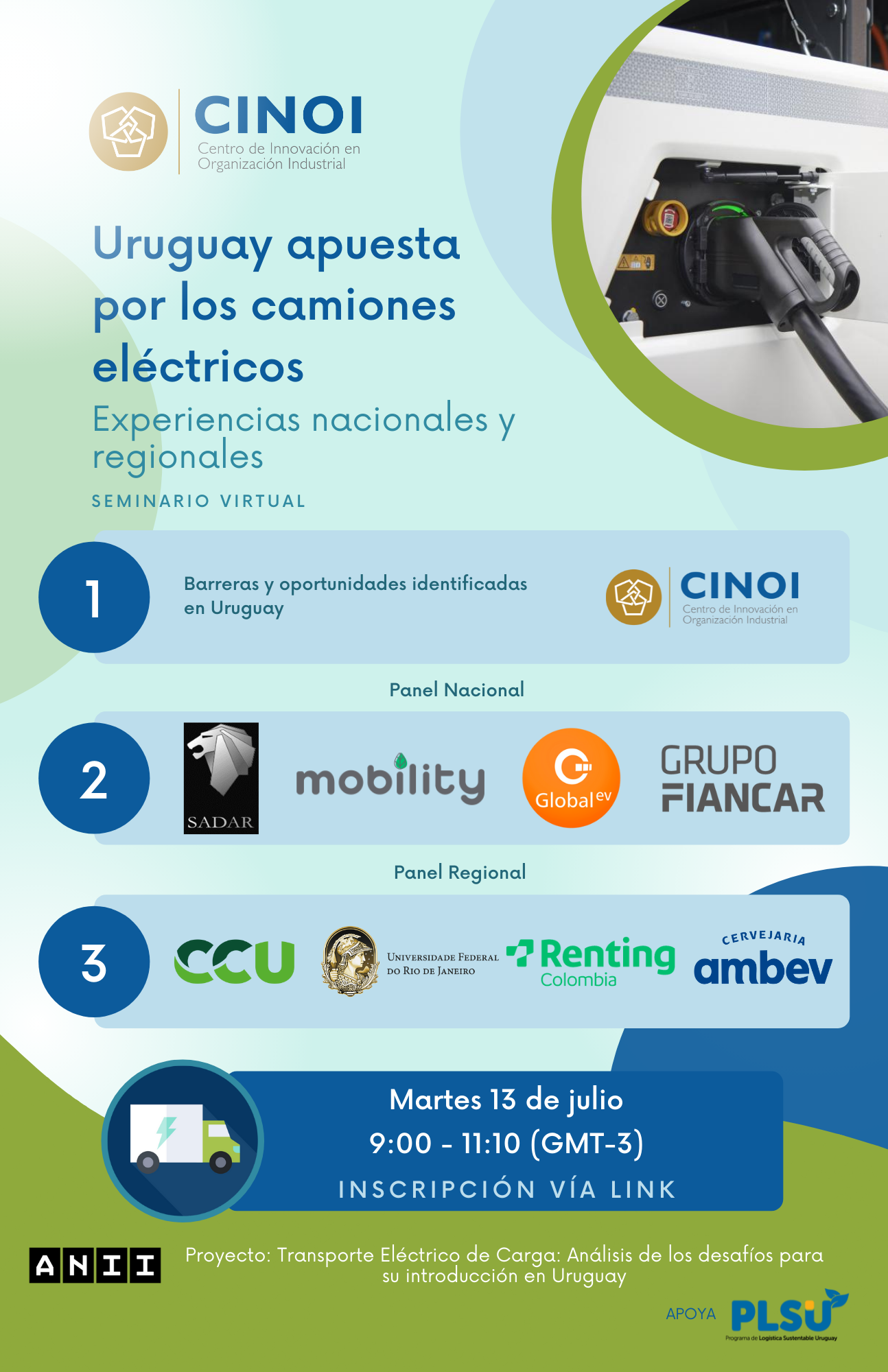 Inscribite! CINOI organiza el 13 de julio el seminario gratuito “Uruguay apuesta por los camiones eléctricos – Experiencias nacionales y regionales”