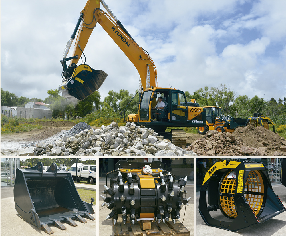 Hyundai con novedades y demostraciones: dos nuevas palas cargadoras y trituradoras MB Crusher