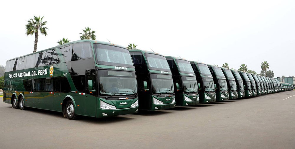 Los Buses Volkswagen y MAN son los elegidos por la Policía Nacional de Perú