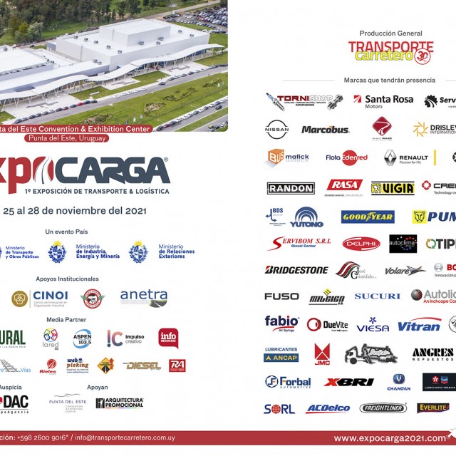 EXPOCARGA 2021 será en diciembre: 1º Exposición de Transporte & Logística de Uruguay