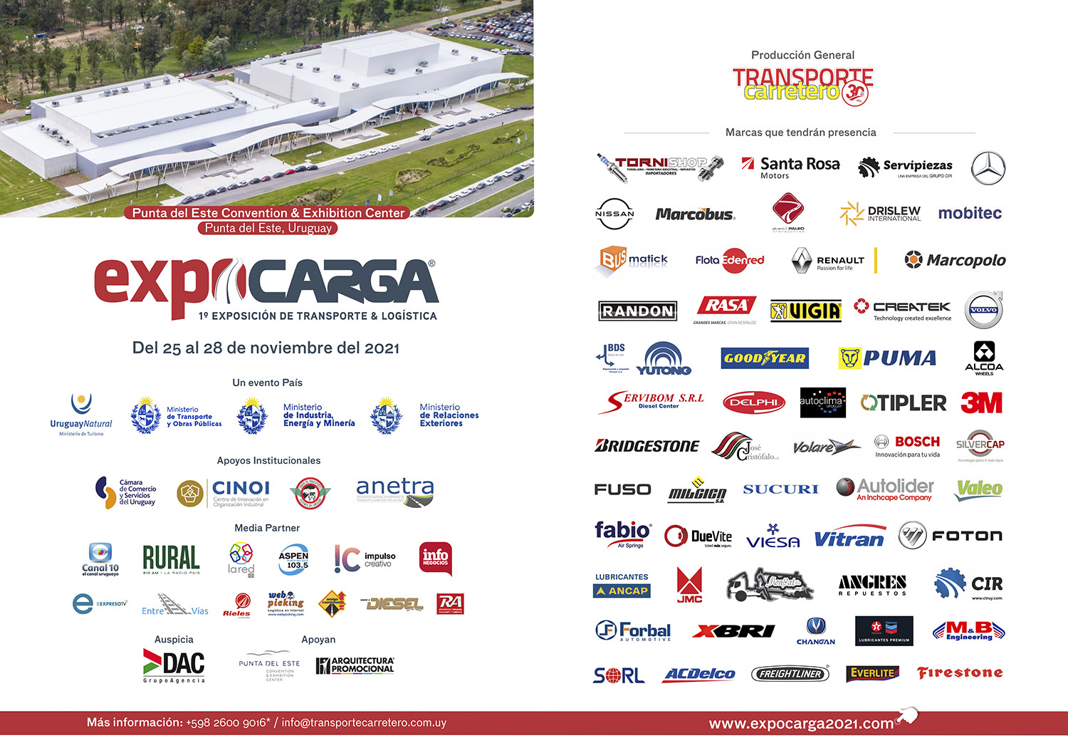 EXPOCARGA 2021 será en diciembre: 1º Exposición de Transporte & Logística de Uruguay