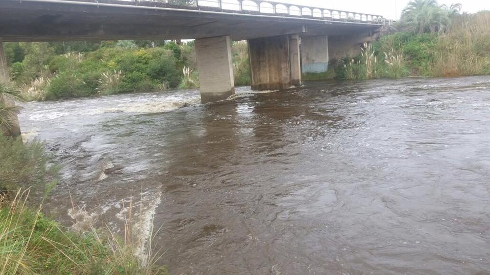 Rocha, Canal Andreoni: Técnicos del MTOP están realizando evaluación de daños en una de las cabeceras del puente en Ruta 9