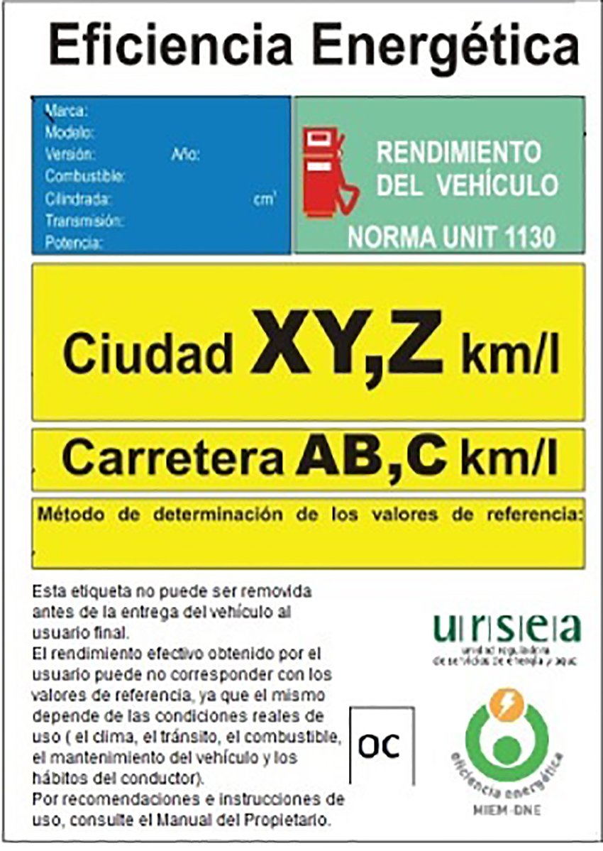 Se aprobó el etiquetado de eficiencia energética de vehículos livianos